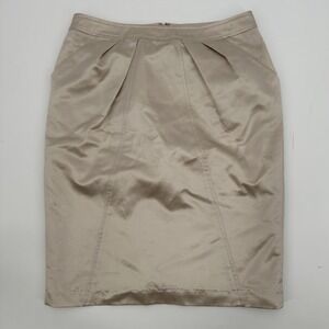 Yoana Baraschi Skirt Womens‎ 8 Satin Pleated Pencil Career Lined Knee Length